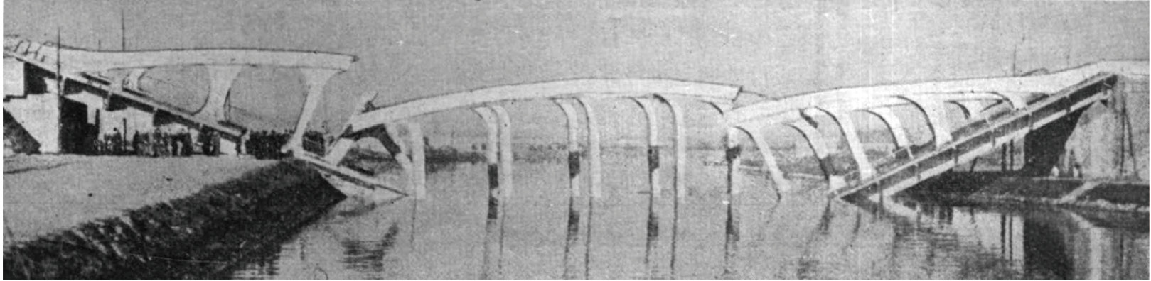 図表2.03　1938年3月14日　Vierendeelトラス橋の崩落
（文献30の第1図を転載：溶接学会提供）
