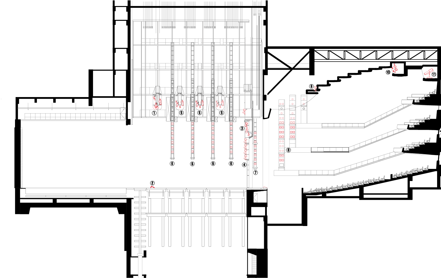 図2.26　新国立劇場［オペラパレス］の断面図<sup>26）</sup>