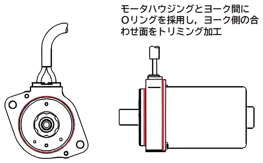 図 5.2.7　モータ防水構造 4）