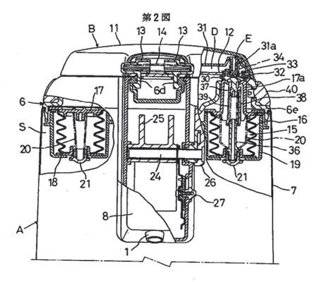 図 5.34　レバー式エアーポットの断面構造