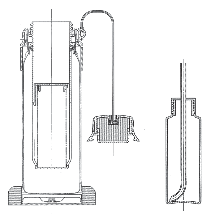 図 2　栓解放時、ドリンク容器を取り出した時の断面構造 1）