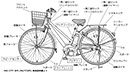 一般的な電動アシスト自転車の部品構成　イメージ